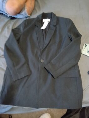 Womans Black Single-Button Blazer Jacket